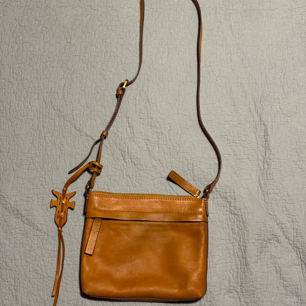 FRYE Tan Leather Crossbody Bag
